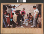 ICRC calendar/poster depicting milk distribution, possibly in Central/South America