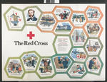 poster illustrating key moments in red cross history, as well as the Principles of the Red Cross and the Geneva Conventions.
