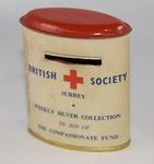 British Red Cross 'Weekly Silver Collection in Aid of the Compassionate Fund' collecting tin
