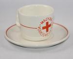 Souvenir coffee cup and saucer: Hungarian Red Cross (Magyar Voroskereszt)