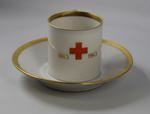 Commemorative coffee cup and saucer produced for the centenary of the International Red Cross 1963.