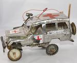 Model Red Cross small land cruiser made from cooking oil tins