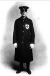 photograph of one of the earliest photographs showing the British Red Cross first mens outdoor uniform