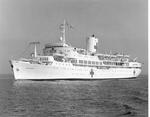 Hospital ship 'Uganda' returning to the UK with Naval nursing sisters and member of St John and Red Cross Service Hospital Welfare Department