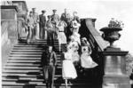 Red Cross Convalescent Home with patients and nurses on the terrace steps