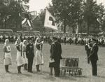 Presentation of Flag Party, Union Jack and Red Cross Flag, at the Service of Dedication of the Surrey Branch Flag by Princess Mary at Stoke Park, Guildford
