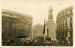 Postcard view of statue of Nurse Edith Cavell in St Martin's Place, London