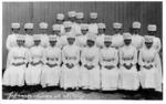 Group of Japanese nurses wearing the uniform of the Japanese Red Cross at Netley Red Cross Hospital, Hampshire