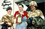 Military and nursing personnel outside the Florence Nightingale Museum at the opening of the Gulf War exhibition
