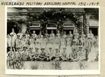 Patients and Staff from Surrey/74 [Farnham] outisde the Highlands Military Auxiliary Hospital in Shortheath, Farnham