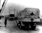 Photograph of a Red Cross convoy entering Hungary after the uprising in 1956