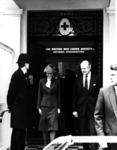 Diana, Princess of Wales on a visit to National Headquarters in London