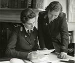 Lady Eldon and a colleague at work at National Hedquarters