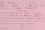 First World War service record card for Dame Agatha Christie, author
