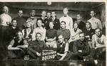 Photograph of a group of Prisoners of War cast in a performance of the play 'Outward Bound' at Stalag XXIA camp