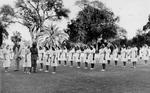 Personnel of the Red Cross Society of the Sudan at an inspection at The Palace, Khartoum, Sudan
