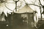 Black and white photograph of the Officer's mess-tent on the British Red Cross mission, Preveza - Balkan War 1912-1913