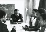 Black and white photograph of ICRC First Aid Workshops in Africa