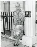 Black and white photograph of Dame Anne Bryans at the time of her retirement