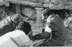 Black and white photograph of relief work following the Algerian Earthquake October 1980