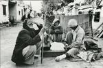 Black and white photograph for World Red Cross Day 1981 - Leprosy sufferers in Ambala City in India