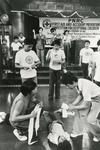 Black and white photograph for World Red Cross Day 1981 - Philippines Red Cross organising a series of First Aid training sessions and competitions