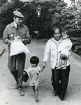 Black and white photograph for World Red Cross Day 1980 - Vietnamese refugees being resettled in Paris by the French Red Cross during 1979