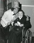 Black and white photograph of Ken Dodd