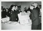 Black and white photograph of Opening of the Special Exhibition at BRCS NHQ 1951