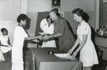 Black and white photograph of the Junior Red Cross in Fiji 1971