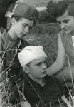 Black and white photograph of the East German Junior Red Cross
