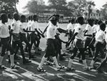 Black and white photograph of the Gambia Junior Red Cross 1970s