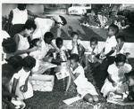 Black and white photograph of activities of the Jamaican Red Cross