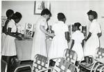 Black and white photograph of a Junior training day at the Jamaican Red Cross