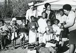 Black and white photograph of activities of the Lesotho Red Cross