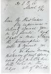 Black and white photograph of the first page of a letter from Florence Nightingale to Mr Rawlinson
