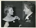 Black and white photograph of Lady Angela Limerick with Anna Neagle