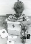 Black and white photograph of a Red Cross kindergarten in Praia on Santiago