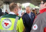 Prince Charles meeting British Red Cross volunteers who were supporting people affected by the Grenfell Tower fire.