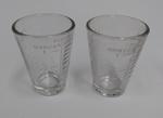 Set of 2 glass two-tablespoon measuring beakers