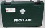 First Aid kit for children in plastic green box