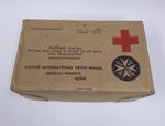 British Red Cross and Order of St John War Organisation cardboard food parcel box