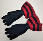 A pair of hand knitted gloves
