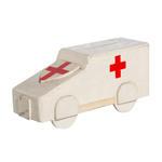 Wooden British Red Cross collecting box in the shape of an ambulance